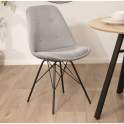 Set de 2 Sillas Modernas Tapizadas Gris Patas Metalicas Arenda