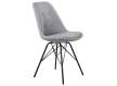 Set de 2 Sillas Modernas Tapizadas Gris Patas Metalicas Arenda