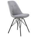 Set de 2 Sillas Modernas Tapizadas Gris Patas Metalicas Arenda