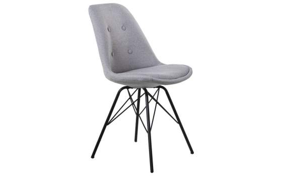 Set de 2 Sillas Modernas Tapizadas Gris Patas Metalicas Arenda