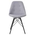 Set de 2 Sillas Modernas Tapizadas Gris Patas Metalicas Arenda