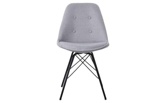 Set de 2 Sillas Modernas Tapizadas Gris Patas Metalicas Arenda
