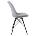 Set de 2 Sillas Modernas Tapizadas Gris Patas Metalicas Arenda
