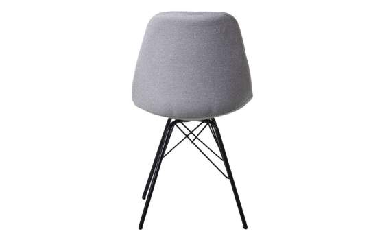 Set de 2 Sillas Modernas Tapizadas Gris Patas Metalicas Arenda
