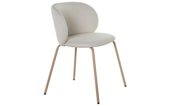 Set de 2 Sillas Tapizadas Beige Patas Metal Serie Agaz