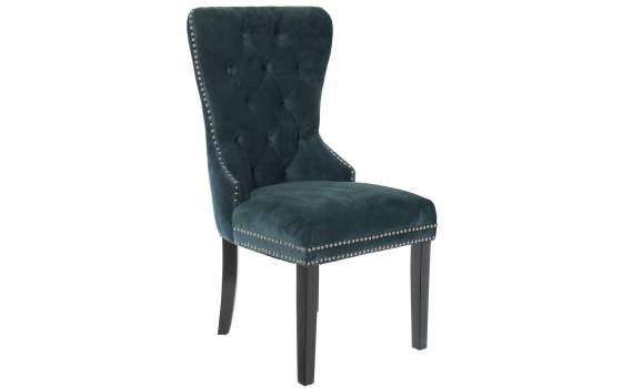 Set de 2 Sillas Tapizadas Terciopelo Azul retro Serie Asunbra