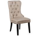 Set de 2 Sillas Tapizadas Lino Beige Retro Serie Asunbra