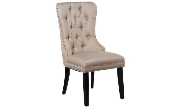 Set de 2 Sillas Tapizadas Lino Beige Retro Serie Asunbra