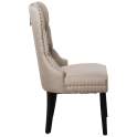 Set de 2 Sillas Tapizadas Lino Beige Retro Serie Asunbra