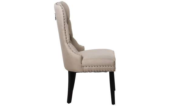 Set de 2 Sillas Tapizadas Lino Beige Retro Serie Asunbra