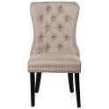 Set de 2 Sillas Tapizadas Lino Beige Retro Serie Asunbra