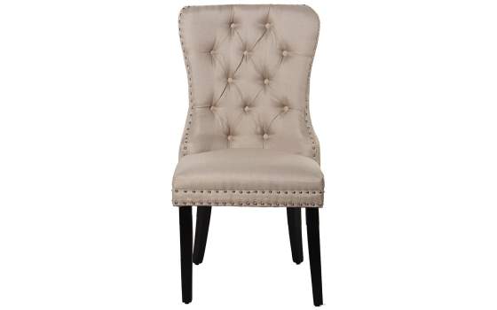Set de 2 Sillas Tapizadas Lino Beige Retro Serie Asunbra
