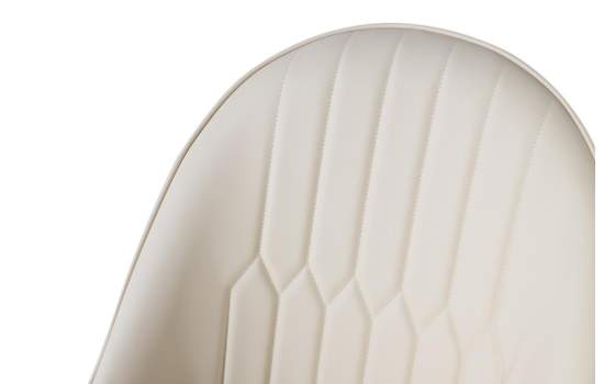 Set de 4 Sillas Elegantes Cuero Sintetico Beige y Acero Alkiza