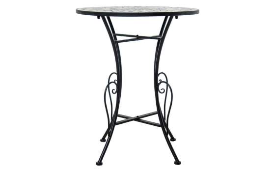 Set de Mesa Redonda y 2 Sillas en Forja y Cerámica Serie Audyn