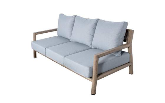 Set de Sofá 3 Plazas, 2 Sillones y Mesa de Centro Aluminio