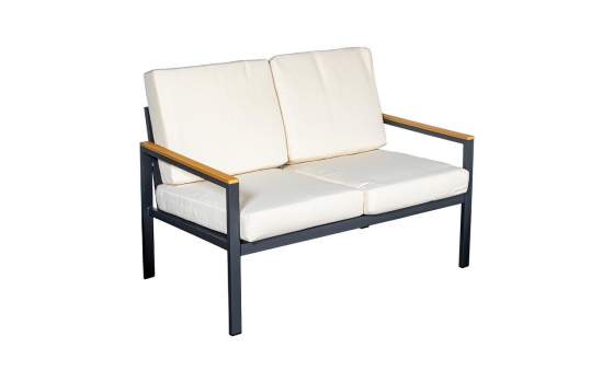 Set Sofá, 2 Sillones y Mesa Aluminio y Resina Madera Adarbe