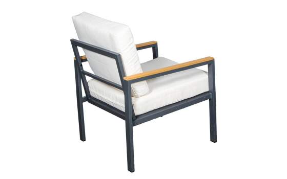 Set Sofá, 2 Sillones y Mesa Aluminio y Resina Madera Adarbe