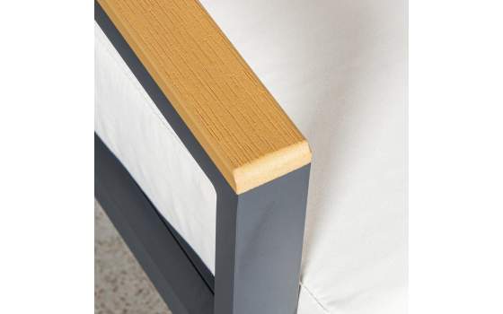 Set Sofá, 2 Sillones y Mesa Aluminio y Resina Madera Adarbe