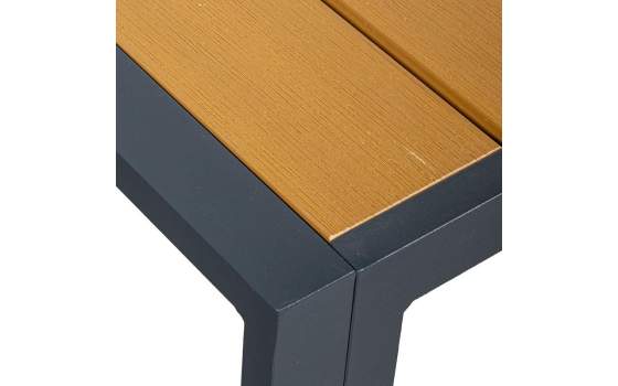 Set Sofá, 2 Sillones y Mesa Aluminio y Resina Madera Adarbe