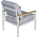 Set Sofa, 2 Sillones Mesa Aluminio Blanco Resina Serie Adarbe
