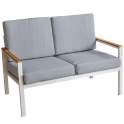 Set Sofa, 2 Sillones Mesa Aluminio Blanco Resina Serie Adarbe