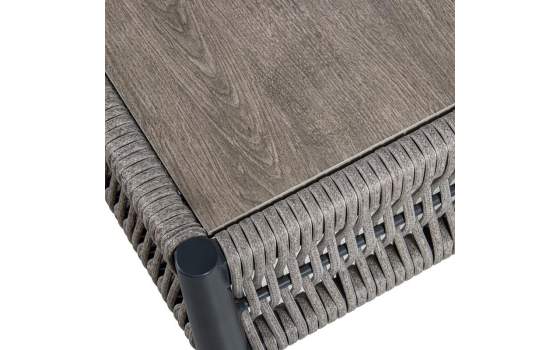 Set Sofa, 2 Sillones y Mesa de Centro Aluminio Gris Accurti