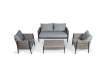 Set Sofa, 2 Sillones y Mesa de Centro Aluminio Gris Accurti