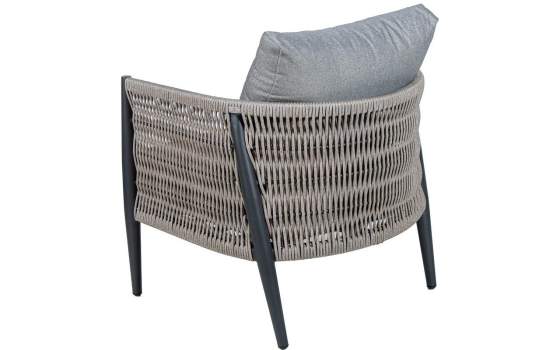 Set Sofa, 2 Sillones y Mesa de Centro Aluminio Gris Accurti