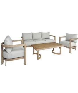 Set Sofa 3 Plazas, 2 Sillones y Mesa Actual Serie Aelst