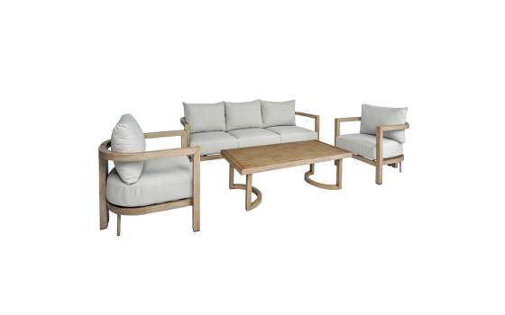 Set Sofa 3 Plazas, 2 Sillones y Mesa Actual Serie Aelst