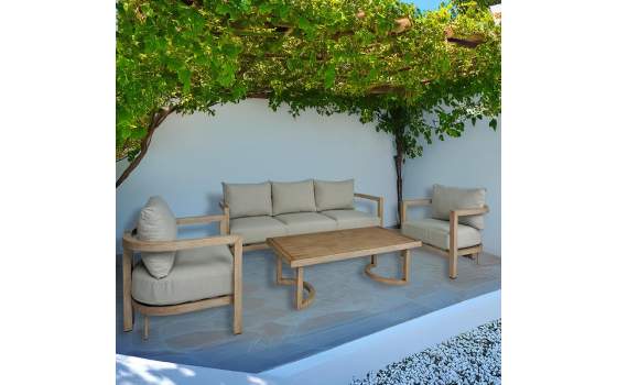 Set Sofa 3 Plazas, 2 Sillones y Mesa Actual Serie Aelst