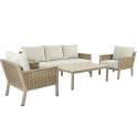 Set Sofa 3 Plazas, 2 Sillones y Mesa Aluminio Serie Aglirt