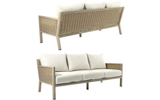 Set Sofa 3 Plazas, 2 Sillones y Mesa Aluminio Serie Aglirt