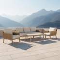 Set Sofa 3 Plazas, 2 Sillones y Mesa Aluminio Serie Aglirt
