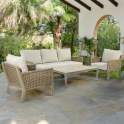 Set Sofa 3 Plazas, 2 Sillones y Mesa Aluminio Serie Aglirt