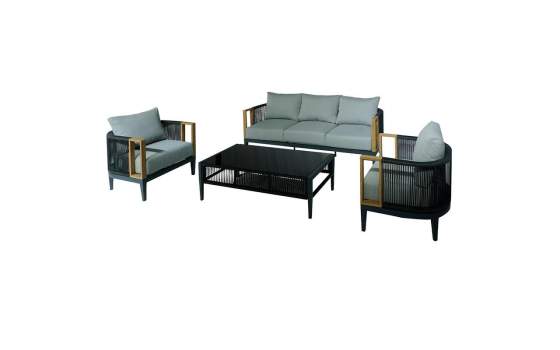 Set Sofa 3 Plazas, 2 Sillones y Mesa Serie Aglirt