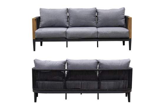 Set Sofa 3 Plazas, 2 Sillones y Mesa Serie Aglirt