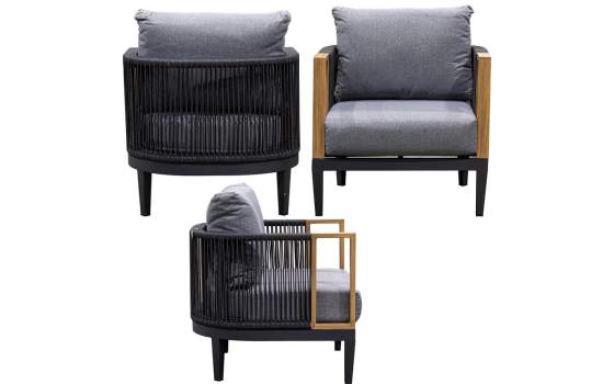 Set Sofa 3 Plazas, 2 Sillones y Mesa Serie Aglirt