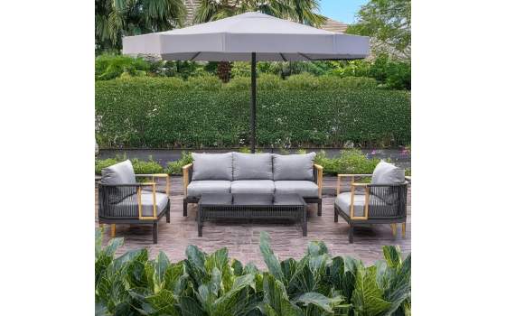 Set Sofa 3 Plazas, 2 Sillones y Mesa Serie Aglirt