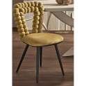 Silla Moderna Metal Tapizada Mostaza Triangular Serie Nimpha