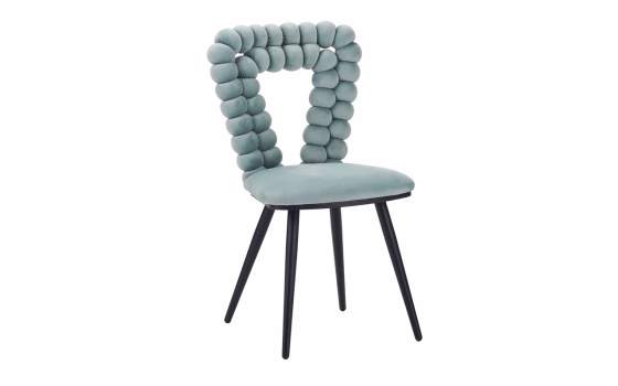 Silla Terciopelo Turquesa Estilo Moderno Triangular Nimpha