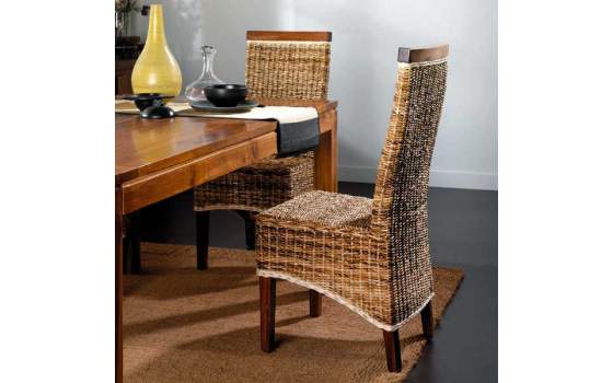 Silla Abaca Recta Tapa Madera