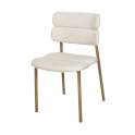 Silla Actual Comedor Metal Asiento Respaldo Beige Serie Anaia