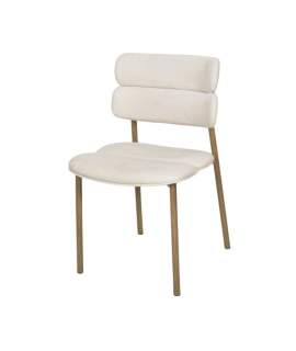 Silla Actual Comedor Metal Asiento Respaldo Beige Serie Anaia