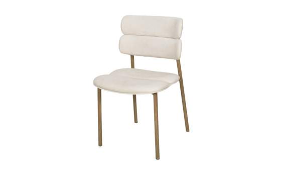 Silla Actual Comedor Metal Asiento Respaldo Beige Serie Anaia