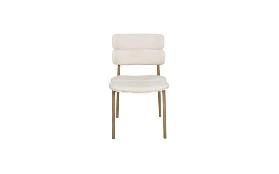 Silla Actual Comedor Metal Asiento Respaldo Beige Serie Anaia