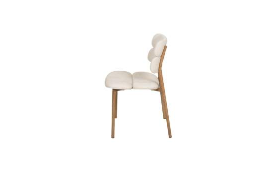 Silla Actual Comedor Metal Asiento Respaldo Beige Serie Anaia
