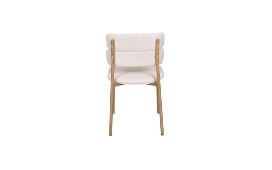Silla Actual Comedor Metal Asiento Respaldo Beige Serie Anaia