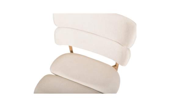 Silla Actual Comedor Metal Asiento Respaldo Beige Serie Anaia