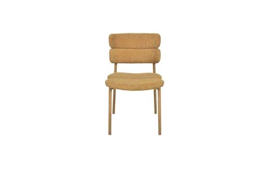 Silla Actual Comedor Metal Asiento Respaldo Mostaza Serie Anaia